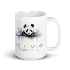 Panda White Glossy Mug | Panda Lover Gift | Cute Mom Gift | Ceramic Coffee Cup | Coffee Drinker Gift | Christmas Gift | Stocking Stuffer