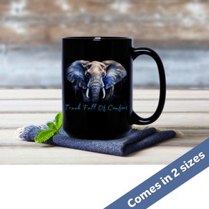 Elephant Black Glossy Mug | Ceramic Coffee Cup | Coffee Lover Gift | Cute Mom Mug | Coworker Gift | Funny Coffee Mug | Dog