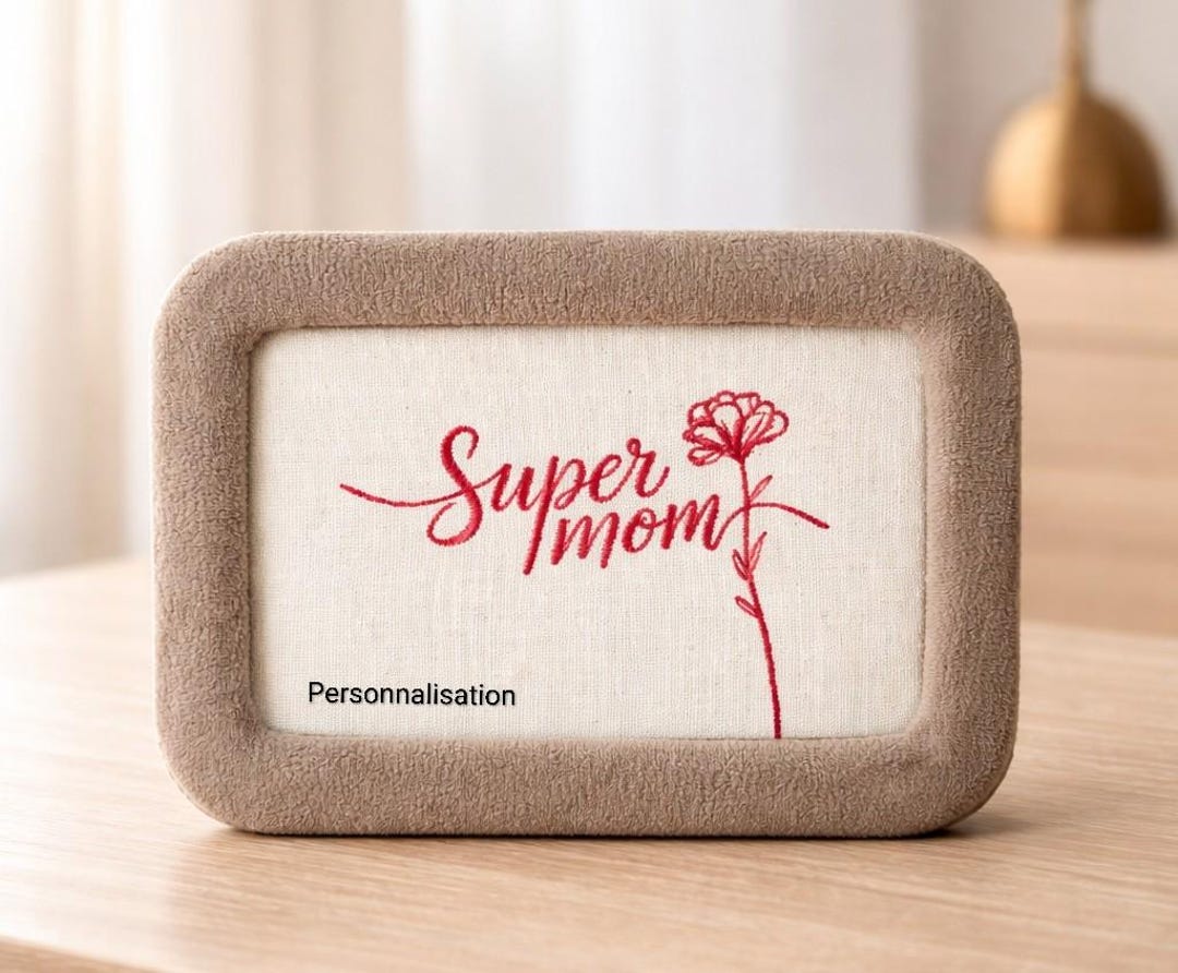 Mom Embroidered Frame Embroidered Mother's Day Frame - Personalized - Super Mom - Etsy