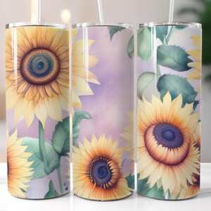 Sonnenblume 20 Unzen Tumbler Wrap, Sonnenblumen Tumbler Wrap 20 Unzen Skinny Tumble PNG, Sublimation Design Sonnenblumen Tumbler Wrap Digitaler Download