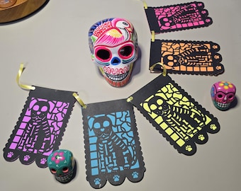Day Of The Dead Altar Decoration Set – 54 Pcs Dog Memorial Kit With Tablecloth, Marigolds, Cross, Butterflies
