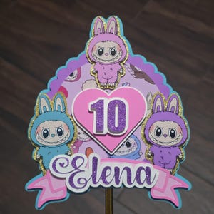 Labubu cake topper - Labubu theme party - Labubu Inspired Cake topper
