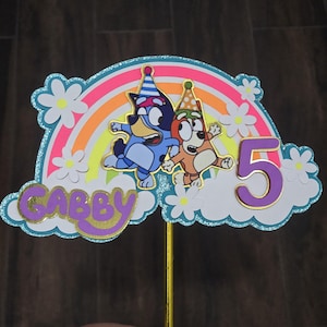 Bluey Rainbow Cake Topper / Bluey Birthday party / Bluey party decorations