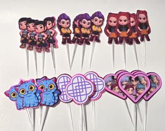 Kpop hunters Cupcake Toppers| Set of 24