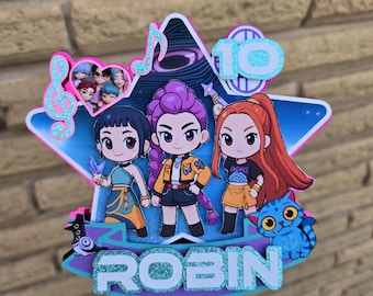 Kpop cake topper - KPOP hunters theme party - demon hunters Inspired Cake topper
