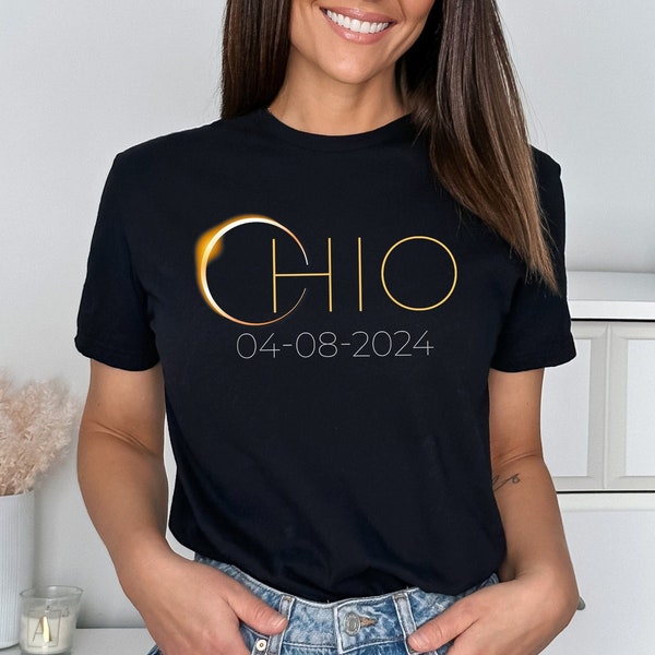 Solar Eclipse 2024 Shirt, Custom City and State Shirt, Great American Eclipse Shirt, Astronomy Gift, Solar Eclipse Ohio City State Shirt