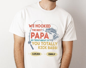 Personnalisé Nous avons accroché la meilleure chemise papa, chemise papa enfant, chemise papa pêcheur, cadeau pour papa, chemise personnalisée, meilleur chemise papa de tous les temps