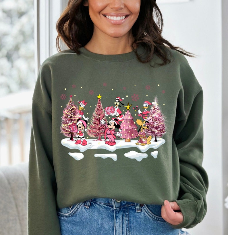 Disney Christmas Tree Sweatshirt, Mickey Minnie Christmas Sweater, Mickey Fan Gift, Disney Christmas Hoodie