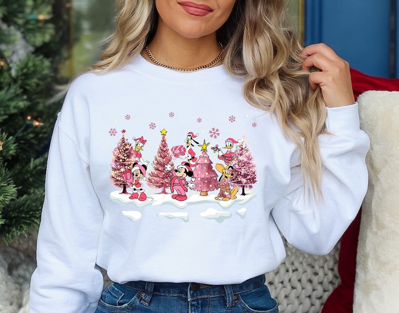 Disney Christmas Tree Sweatshirt, Mickey Minnie Christmas Sweater, Mickey Fan Gift, Disney Christmas Hoodie