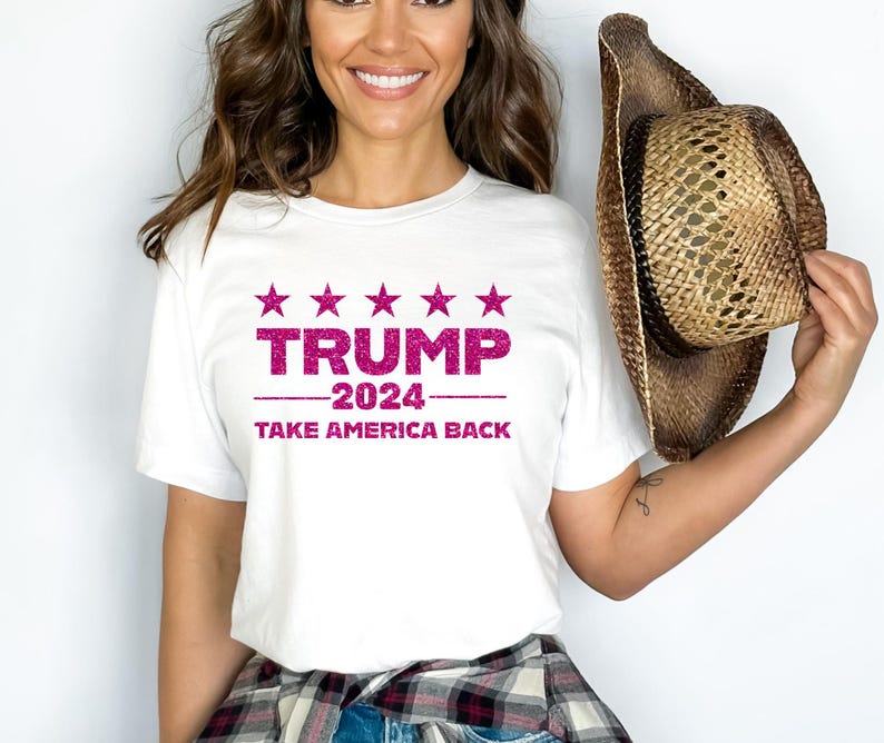 Trump 2024 Pink Sparkly Shirt, Trump Take America Back Shirt, President