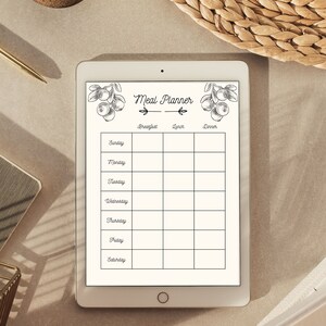 Meal Planner Printable | Weekly Meal Planner | Digital Meal Planner | Meal Plan Template | Meal Prep | Grocery List