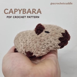 No-Sew Baby Capybara Crochet Pattern PDF – Amigurumi Capybara Tutorial, Cute Animal Plush Toy DIY, Beginner Friendly