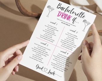 Bachelorette Party Game Drink if Bridal Game Drink if Bridal Shower Drink Game Bachelorette Party Drinking Game Fun Bachelorette Games
