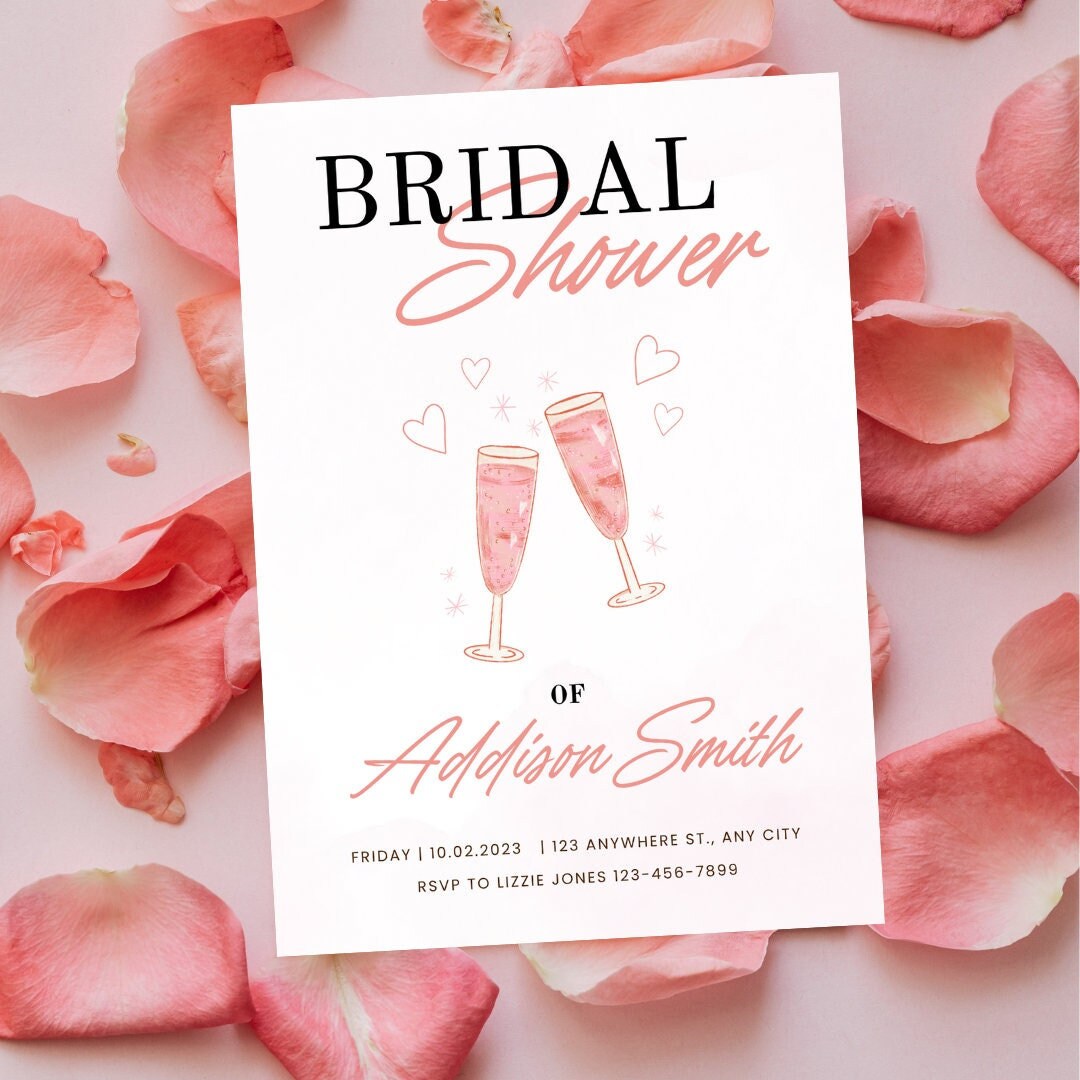 Pink Bridal Shower Invitation Template Custom Pink Bridal Party