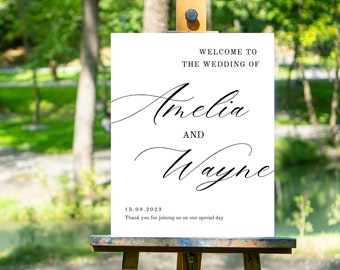 Wedding Welcome Sign Custom Wedding Welcome Signs Minimalistic Wedding Welcome Sign Printable Wedding Welcome Cursive Wedding Welcome