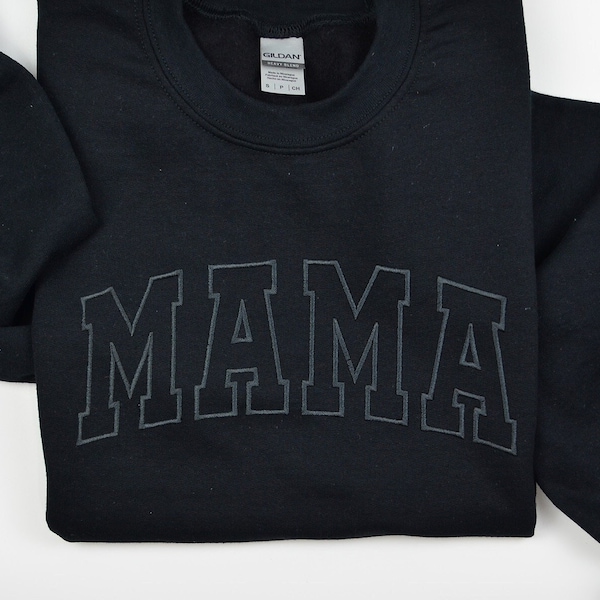 Sweatshirt brodé maman | Ras du cou personnalisé avec lettres | Sweat-shirt Mama avec broderie neutre | Faire-part de grossesse