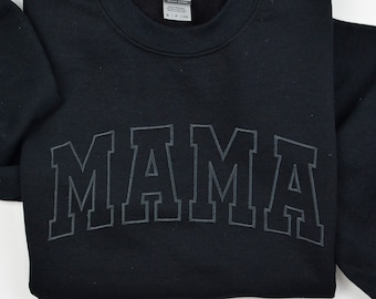 Embroidered Mama Sweatshirt | Personalized Crewneck with Letters | Mama Sweatshirt with Neutral Embroidery | Pregnancy Announcement