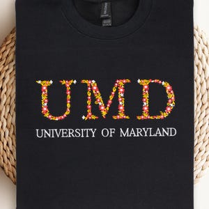 Embroidered Floral College Sweatshirt, Varsity Hoodie with Floral Letter,  Floral College Sweater, Embroidered Varsity Sweatshirt