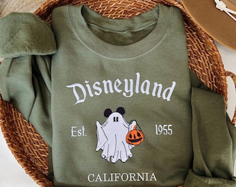 Magical Land Halloween Embroidered Sweatshirt | Embroidered Halloween Sweater | Embroidered Disneyland Sweatshirt | Trendy Sweatshirt