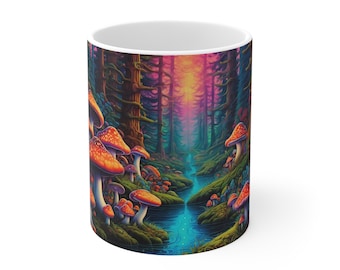 Keramik Becher 11 Unzen / Mushroom Art