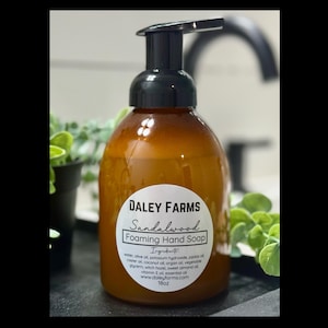 Sandalwood Natural Foaming Hand Soap - Handmade with Essential Oils  - Moisturizing & Gentle - Refillable Eco-Friendly Soap