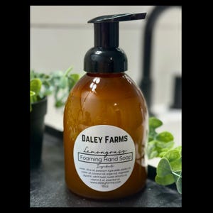 Lemongrass Natural Foaming Hand Soap - Handmade with Essential Oils  - Moisturizing & Gentle - Refillable Eco-Friendly Soap