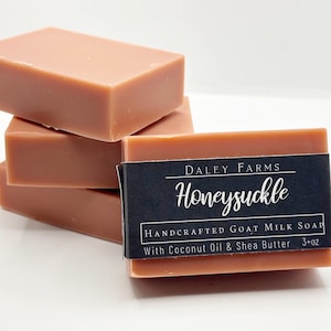 Honeysuckle Goat Milk Soap - All Natural Ingredients Soap Bar - Farm Fresh Handcrafted Soap