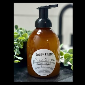 Sweet Orange Natural Foaming Hand Soap - Handmade with Essential Oils  - Moisturizing & Gentle - Refillable Eco-Friendly Soap