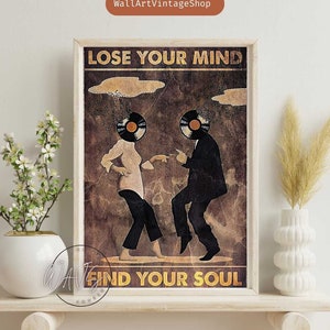 Vintage Poster, Lose Your Mind Find Your Soul Vintage Print, Home Decor, Pulp Fiction Poster, Retro Poster, Wall Art Poster, Movie Print