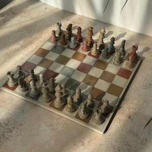 Concrete Chessboard | Chess Board | Aesthetic Game | Tabletop Game | Trendy Coffee Table Decor | Coffee Table Decor | Chess Set | Handmade