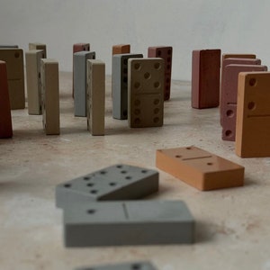 Concrete Dominoes | Multicolor Dominoes | Trendy Game | Aesthetic Game | Handmade Dominoes | Colorful Dominoes | Trendy Coffee Table Decor