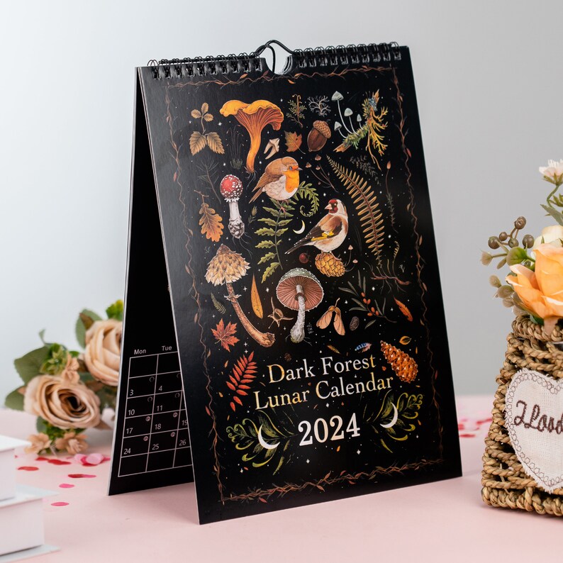 2024 Dark Forest Calendar Illustrated Calendar Wall Calendar Etsy