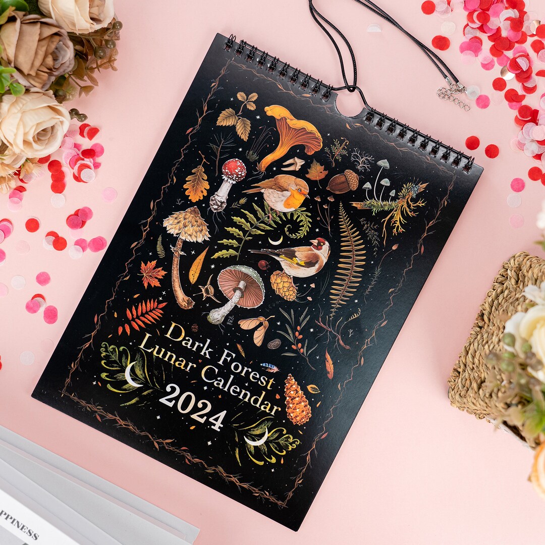2024 Dark Forest Calendar Illustrated Calendar Wall Calendar Etsy