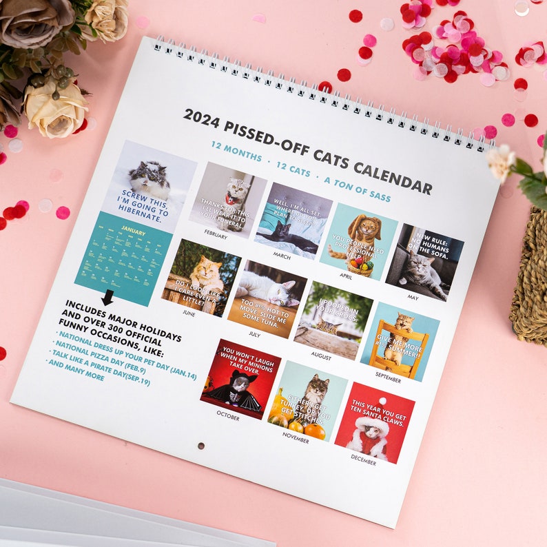 2024 Wall Calendar Angry Cat Calendar Funny Cat Wall Calendar Etsy 2024 Wall Calendar Angry Cat Calendar Funny Cat Wall Calendar Etsy