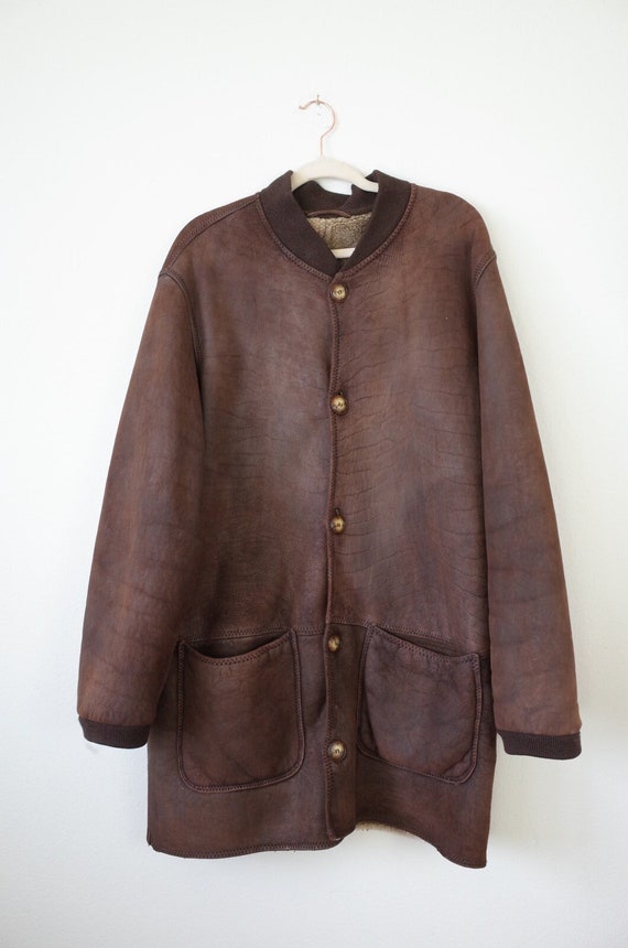 Georgio Armani Black Label Shearling Jacket Coat 4