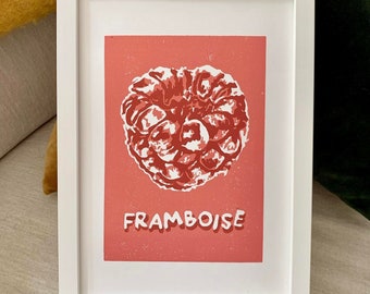 FRAMBOISE ~ linogravure A4