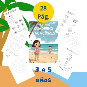Cuaderno de vacaciones / cuaderno de actividades preescolar/ ejercicios educativos montessori / actividades niños de 3 a 5 años