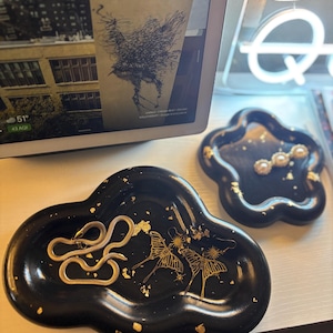 Bandeja de nubes / Bandeja para joyas / Porta baratijas / Porta joyas / Decoración bonita / Decoración de dopamina