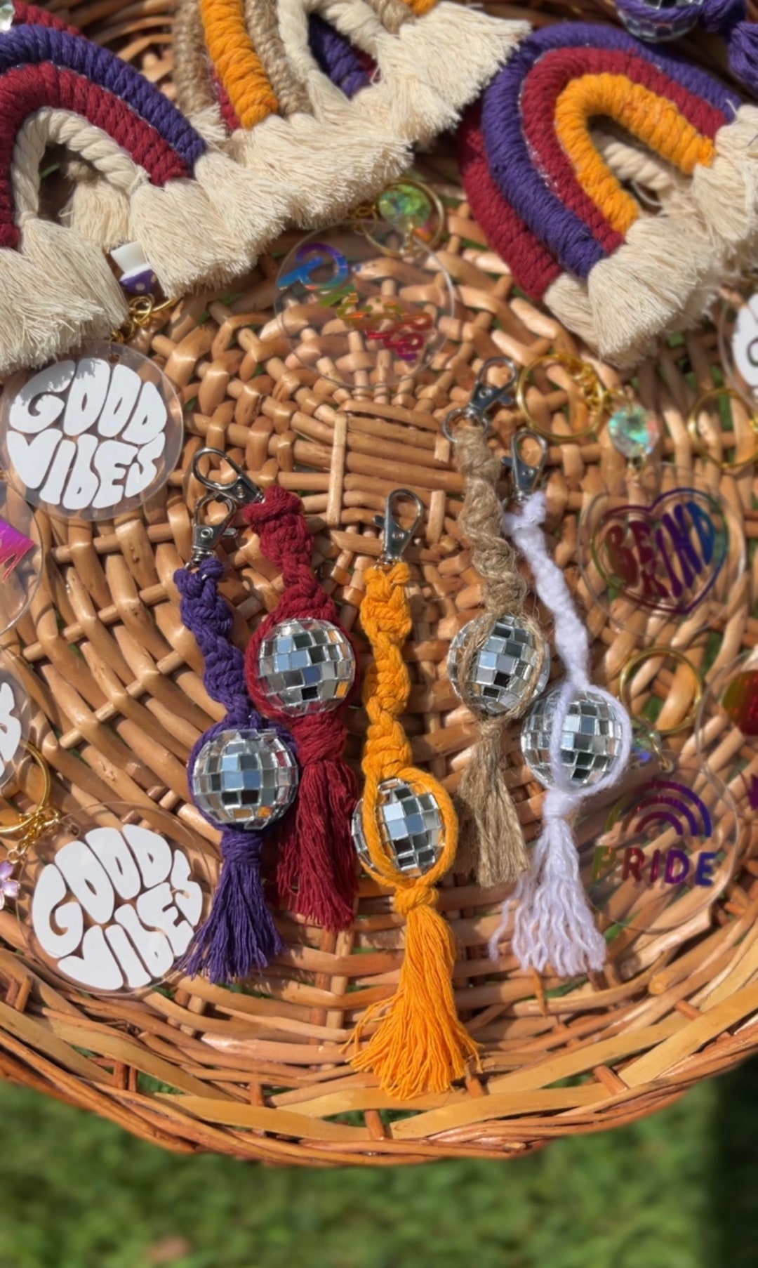 Macrame Disco Ball Keychain - Etsy