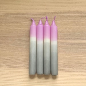 Set of 4 Dip-Dye Candles, Individual, Colorful, Handmade