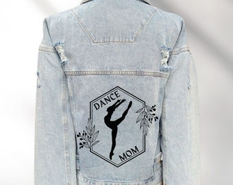 Dance Mom Denim Jacket, Dance Coach Gift, Custom Dance Jacket, Personalized Denim Jacket, Dance Jean Jackets, Dance Team Gift, Dancer Jacket