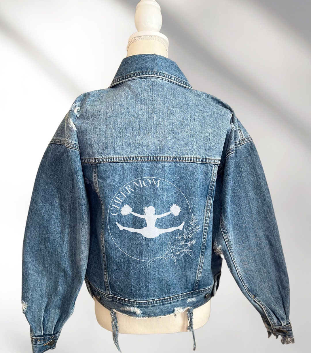 Cheer Mom Denim Jacket, Custom Cheer Jean Jacket, Cheer Competition