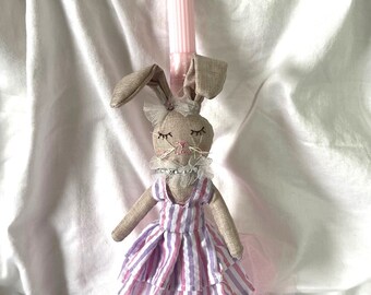 Stuffed Bunny (Pink/Purple) Lambatha Orthodox Easter Candle 40cm (LARGE)