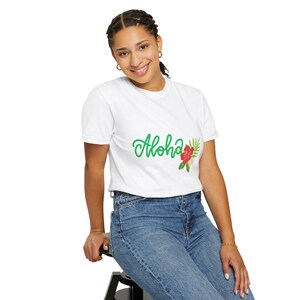 Aloha Floral T-Shirt: Garment-Dyed US Cotton Hawaiian Tee