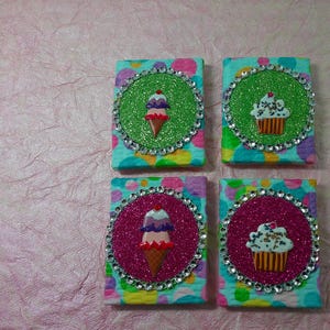 Handmade Ice Cream and Cupcake Magnets – Cute Kitchen Fridge Decor & Gift