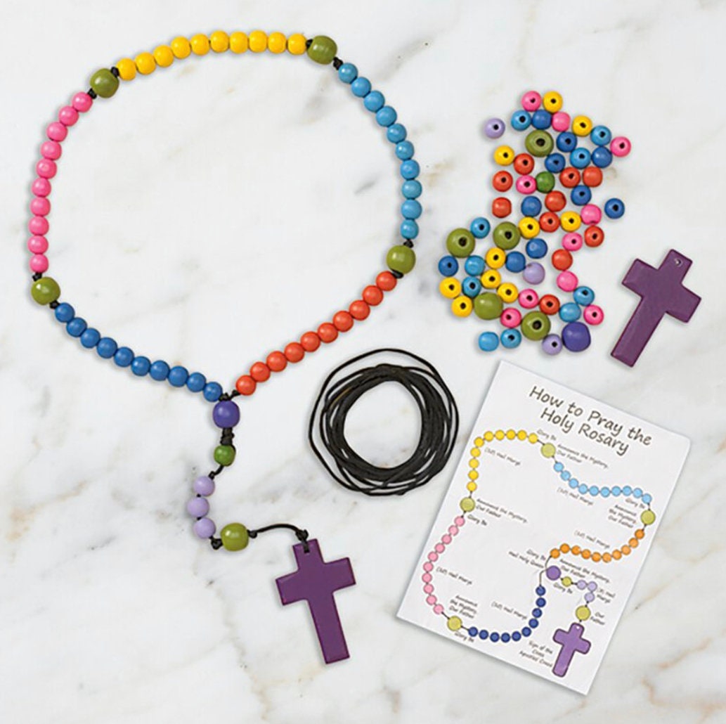 DIY Rosary Making Kit Blues includes: Twine, Knotting Tool, and