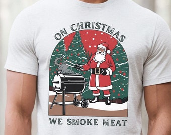 Christmas Mens Meat Smoker Shirt, Meat Smoker Gift for Him, Holiday Meat Smoker Gift,Smoker Essentials,BBQ Grills Shirt,Gift for Meat Lovers