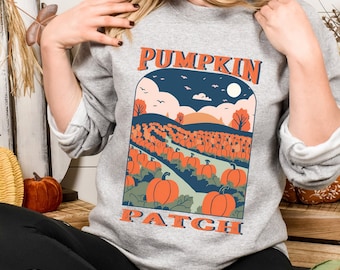 Cottagecore Pumpkin Patch Sweatshirt, Fall Pumpkin Sweater, Seasonal Sweatshirt, Pumpkin Fall Pullover, Cottagecore Fall, Fall Lover Gift
