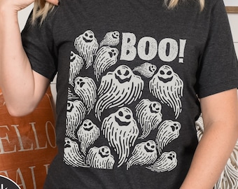 Gespenstisches Grusel-Shirt,Boo-Geist-Shirt,Geister-Shirt,Gruseliges Saison-Geist-Shirt,Halloweener-Geist-T-Shirt,Gespenster-Halloweening