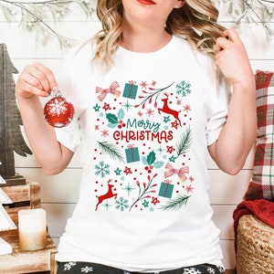 Merry Christmas Tee: Festive Reindeer Holiday Shirt
